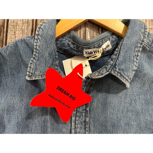 Kids Worldwide Universe Denim Button-Down Shacket sz M NWT $298 11 of 34 - Picture 3 of 8